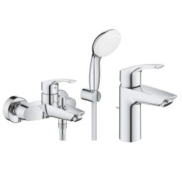 Pachet Grohe Eurosmart New 2021, editie profesionala, baterie cada,lavoar, set dus porter lungime 1,5m (33302003, 33265003)