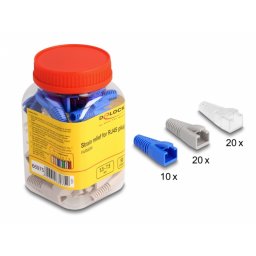 Set 50 protectii/mansoane cuttable mufa RJ45 colorate, Delock 66975