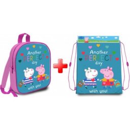 Set ghiozdan si geanta sport Peppa Pig pentru gradinita