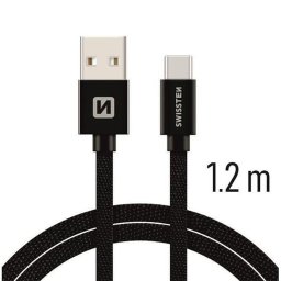 Cablu date incarcare USB la Type-C, 1.2 metri, Swissten