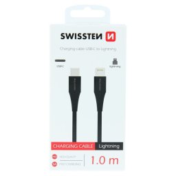Cablu date incarcare Type-C la Lightning, 1 metru, Swissten