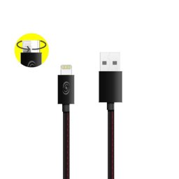Cablu date Fonex reversibil 2 in 1 microUSB/Lightning 1m NEGRU