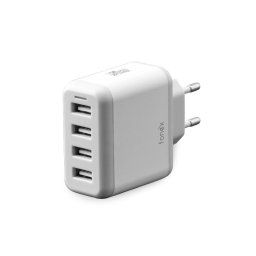 Incarcator retea priza Fonex 4x USB, 24W, alb