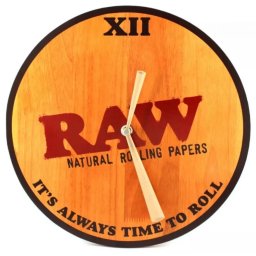 Raw Ceas rotund din lemn masiv