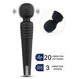 Paloqueth Deep Personal Massager for Muscle Soreness Relief with 20 Vibrations Black