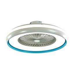 Candelabru cu ventilator 45W, LED 35W 3000lm, telecomanda, lumina rece-neutra-calda, Albastru, V-TAC
