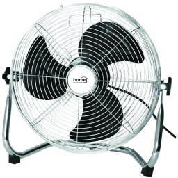 Ventilator de podea industrial Home, 90W, palete metal, 3 trepte de viteza, diametru 40 cm, Inox