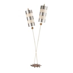 Lampadar NETTLE LUXE, argintiu, H:198.1cm, 2 becuri