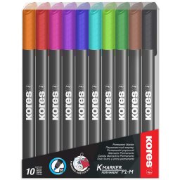 Marker Permanent Set 10 buc 1mm Kores