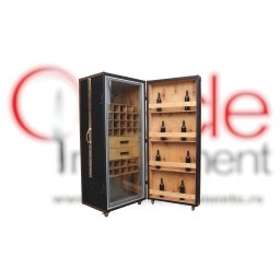 Dulap frigorific pentru vin, vintage din piele 200x60x137 cm