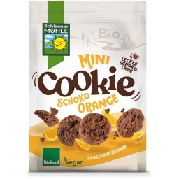Mini biscuiti vegani cu ciocolata si portocale bio 125g