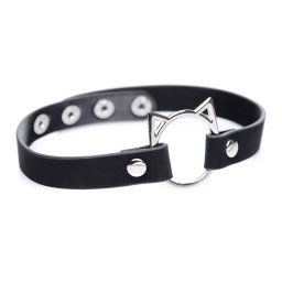 Master Series Kinky Kitty Ring Slim Choker Black