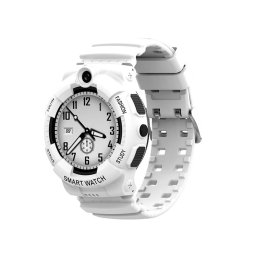 Ceas smartwatch copii cu GPS si slot SIM, rezistent la apa, Efour Tech FG-31, alb