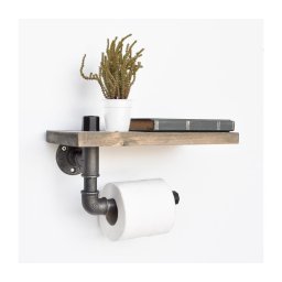 Suport de hârtie igienică cu raft BORU 30x14 cm molid