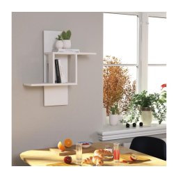 Etajeră de perete MILL 70x64 cm albă