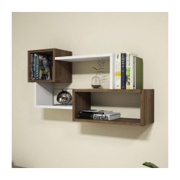 Etajeră de perete AFRO 51x90,6 cm albă/maro