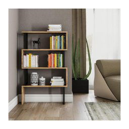 Bibliotecă CEYLAN 128x80 cm maro/neagră