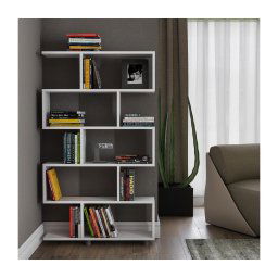 Bibliotecă ELIF 156x90 cm albă
