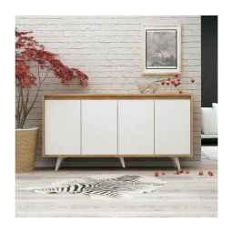 Dulap SHANS 86x140 cm maro/alb