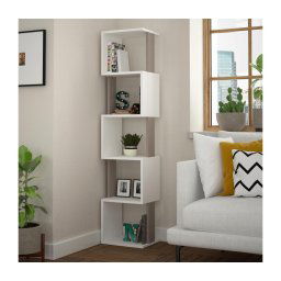 Bibliotecă PIRI 161x35 cm albă/gri