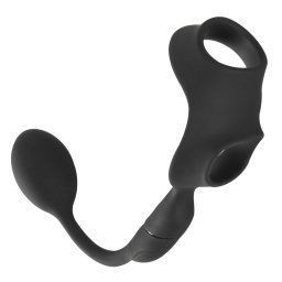 Rebel Cock Ring with RC Butt Plug Black