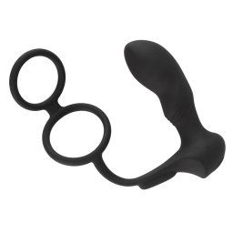 Black Velvets Double Ring & Plug with Vibration