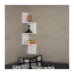 Etajeră de colț CORNER 105,4x25 cm albă