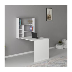 Masă de lucru cu raft SEDIR 154,2x90 cm alb