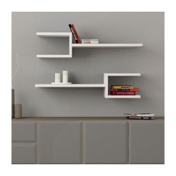 SET 2x raft de perete FORK alb