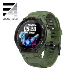 Ceas smartwatch unisex, ritm cardiac, oxigen sange, tensiune arteriala, Efour Tech K22, verde