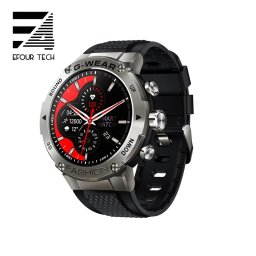Ceas smartwatch unisex, ritm cardiac, oxigen sange, tensiune arteriala, Efour Tech K28H, argintiu