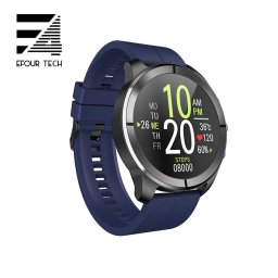 Ceas smartwatch unisex, ritm cardiac, oxigen sange, tensiune arteriala, Efour Tech R1, albastru