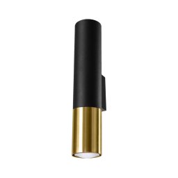 Aplică LOOPEZ 2xGU10/40W/230V neagră/aurie Sollux SL.0950