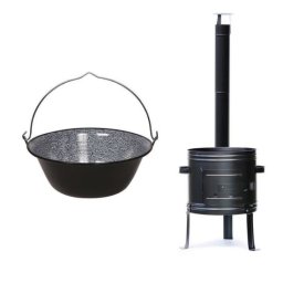 Soba, cu ceaun emailat 30 L, burlan, cot, 50x67 cm, Perfect Home