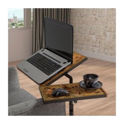 Măsuță ajustabilă GLEN 87x67 cm maro/neagră