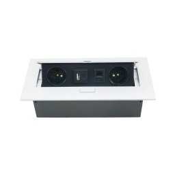 Bloc înclinabil cu prize 2x 230V + USB-A 3,1A + USB-C 15,5W + RJ45 230V