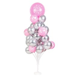 Suport 31 baloane decor It s a girl roz si argintiu