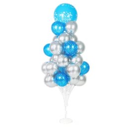 Suport 31 baloane decor It s a boy albastru si argintiu