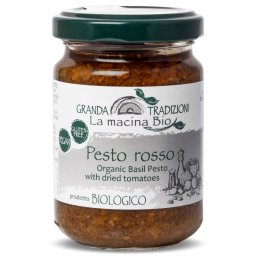 Pesto rosu BIO din busuioc si rosii uscate La Macina Bio