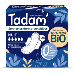 Absorbante BIO hipoalergenice Ultra Noapte+ Tadam