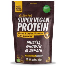 Proteina Super Vegan BIO mocha si scortisoara de Ceylon cu DigeZyme(format mediu) Iswari
