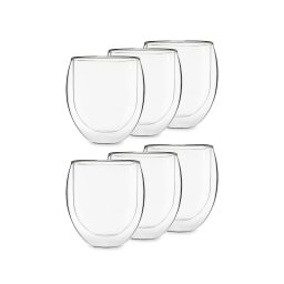 Feelino Ice set, 6 cești de ceai, set de 6, 320 ml, sticlă borosilicată de înaltă calitate, sigură pentru mașina de spălat vase (1CKAY89R9C)