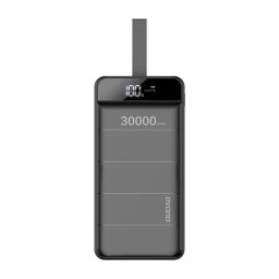 Dudao power bank 30000 mAh 3x USB cu lampa LED negru (K8s + negru)