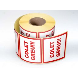 Etichete personalizate, COLET GREU, 100x100 mm, 1000 buc rola