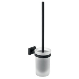 Perie WC cu suport din sticla GRETA BLACK