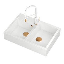 Chiuveta de bucatarie BILL 120 GranitQ cu 2 cuve Apron style Quadron