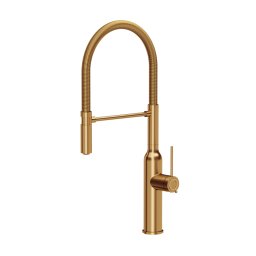 Baterie de bucatarie inox Marilyn QLINE Quadron cu dus extensibil finisaj cupru nano Pvd