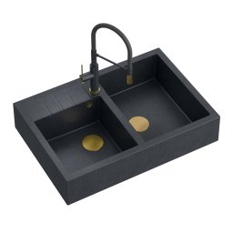 Chiuveta de bucatarie BILL 120 GranitQ cu 2 cuve Apron style Quadron