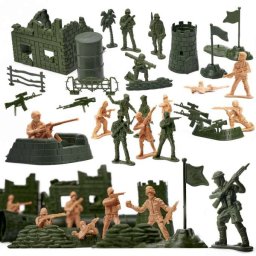 Jucarie militar, 40 soldati, accesorii, 5 cm