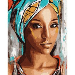 Set pictura pe numere, cu sasiu, Frumusete orientala, 40x50 cm